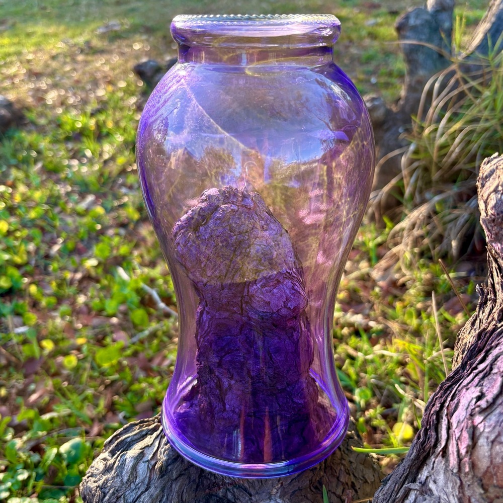 Purple Glass Bouquet Vase Decor Flower Accessory Accent Pisces Regal Royal Lent - Picture 11 of 12